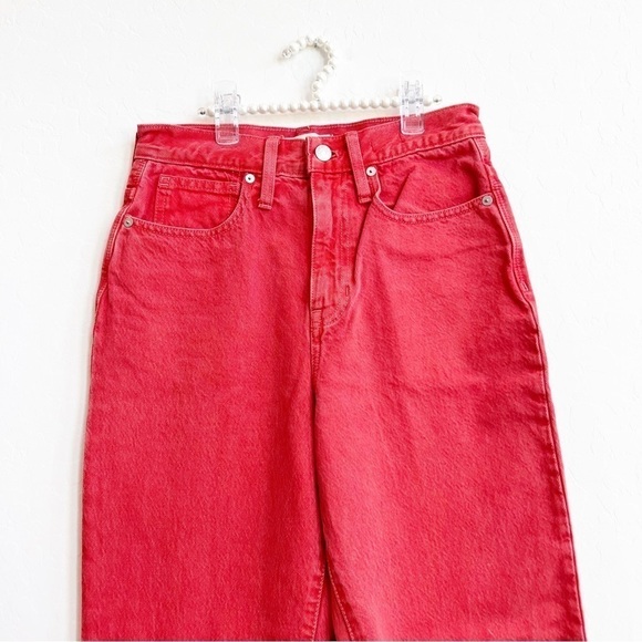 Madewell Women’s Mom Jeans Garment Dyed Edition Red Salmon Ankle 25 - Picture 3 of 8